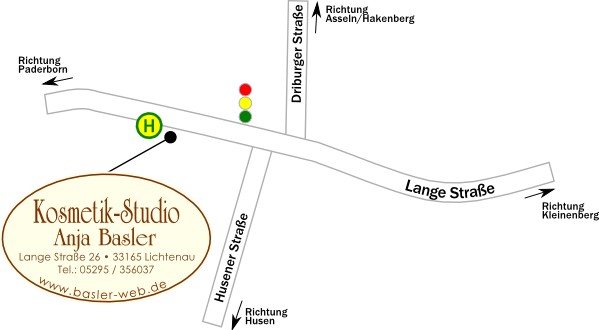Anfahrtskarte Lichtenau Kosmetik Studio Anja Basler